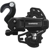 Shimano TY200 rear derailleur for MTB, 6/7-speed, with 28T short cage, durable Shimano Tourney bike component.