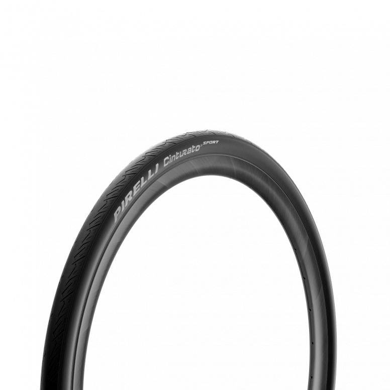 Pirelli Cinturato Sport tube-type clincher bicycle tyre with puncture protection, shown on a bicycle wheel.