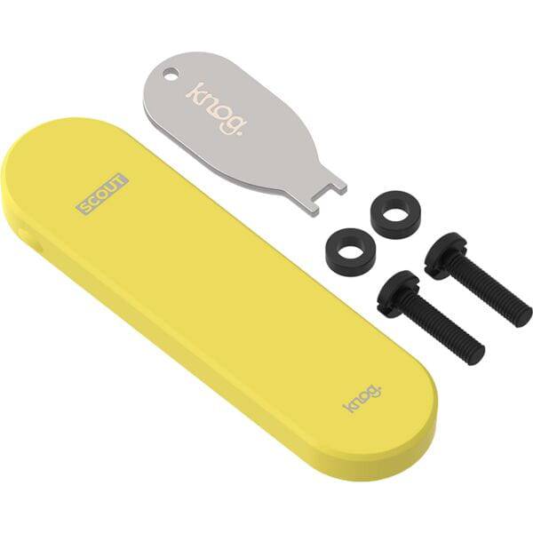 Knog Scout bike alarm and finder replacement spares pack with mounting tool, includes key accessories for bike security.