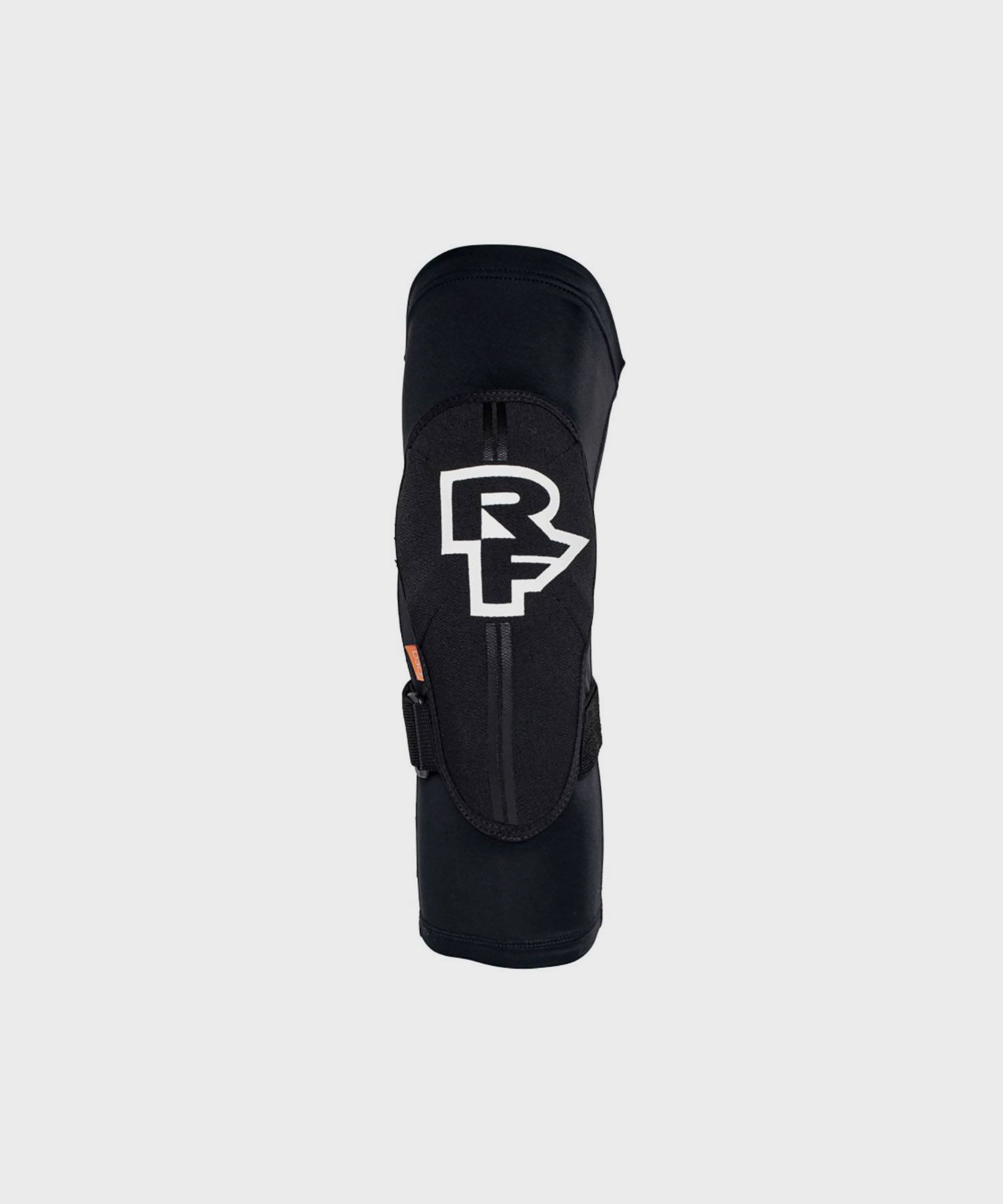 Race Face Indy Knee Guard 2022 with removable D3O foam protection, showing padded knee guard for mountain biking.
