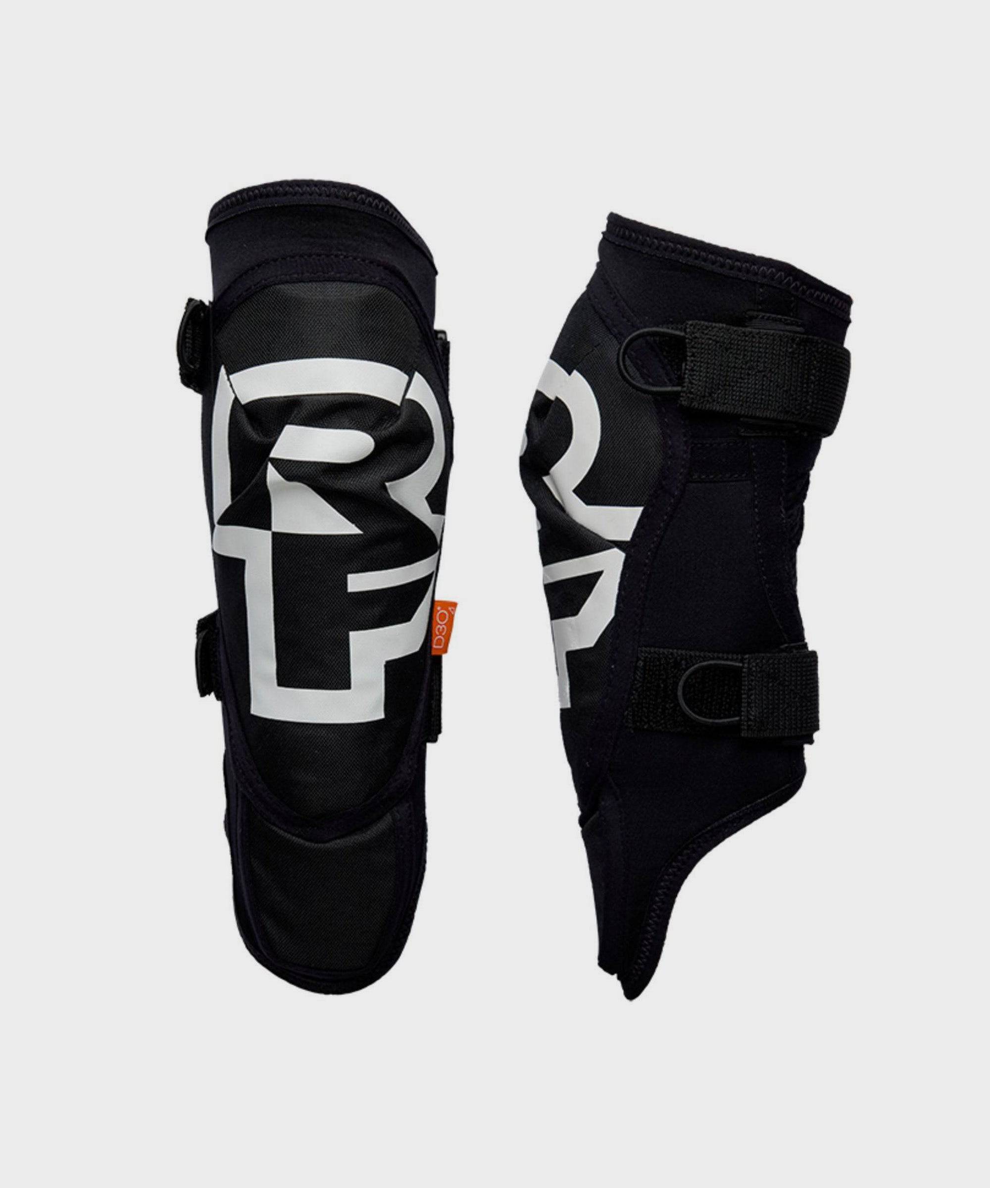 Race Face Sendy 2022 Kids Downhill Knee Guard with D3O protection, featuring durable padding and adjustable straps for safety.