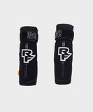 Race Face Indy Elbow Guard 2022 with removable D3O impact protection sleeve, black sports protective elbow armor for cycling.
