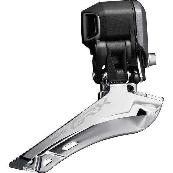 Shimano GRX FD-RX815 Di2 11-speed double front derailleur braze-on gravel bike component on a bicycle