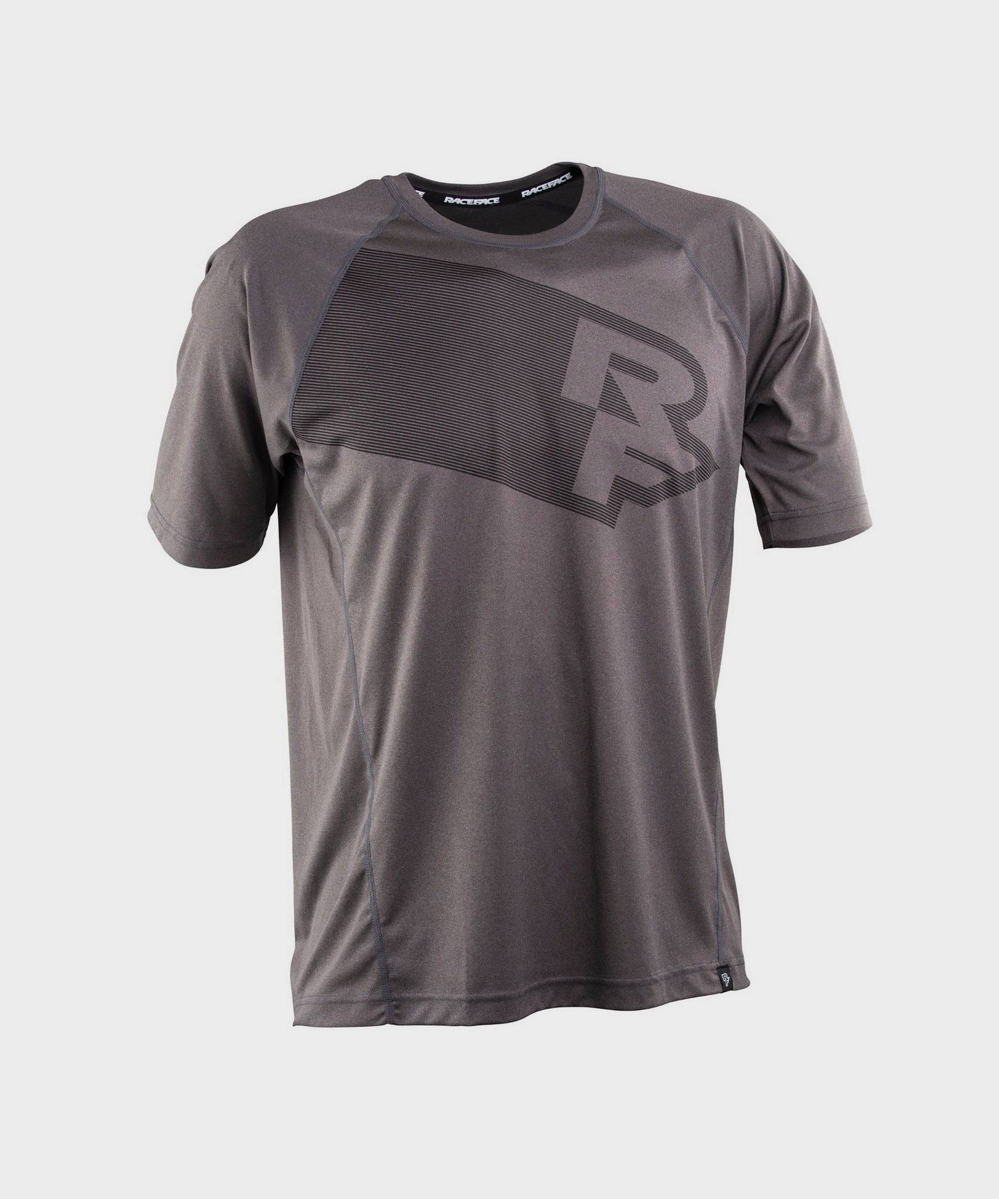 Race Face Trigger lightweight moisture-wicking MTB short sleeve jersey shown on a rider, designed for cycling comfort and performance.