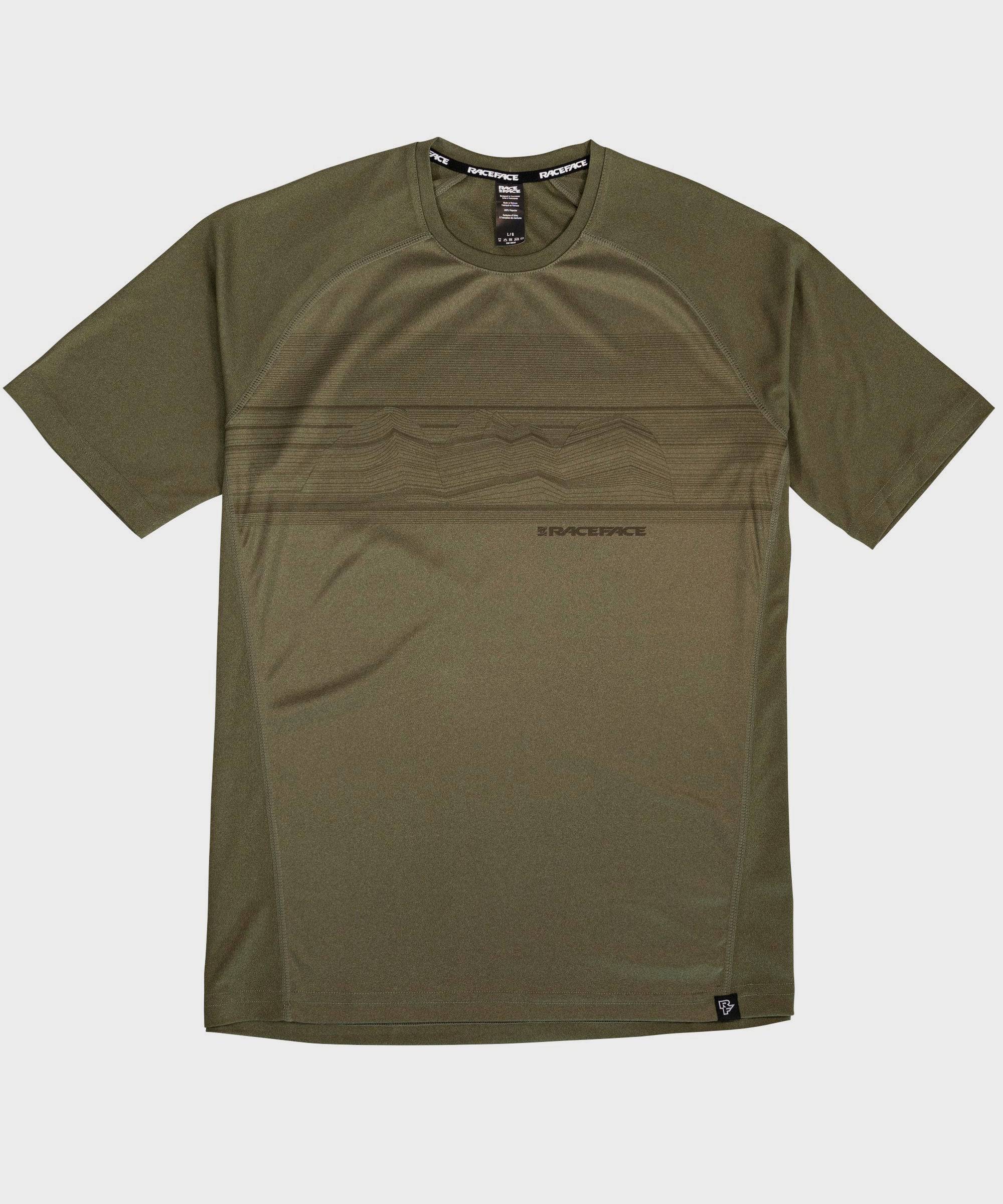 Race Face Trigger short sleeve MTB jersey, lightweight and moisture-wicking cycling shirt, designed for comfort and performance.