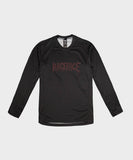 Race Face Sendy Youth long sleeve MTB jersey, breathable kids' mountain biking shirt with logo and vibrant design.