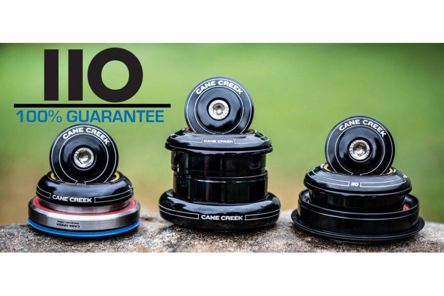 Cane Creek 110 Headset ZS44/28.6 EC44/40 black with 8mm sealed bearings, component for bike steering and suspension systems.