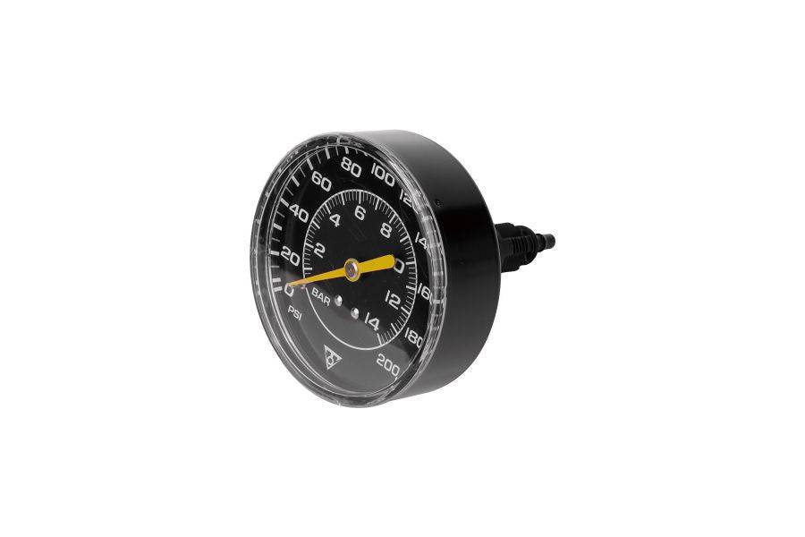 Topeak Spare Pressure Gauge Set for JoeBlow Pro DX track pump, black accessories with analog pressure gauges.