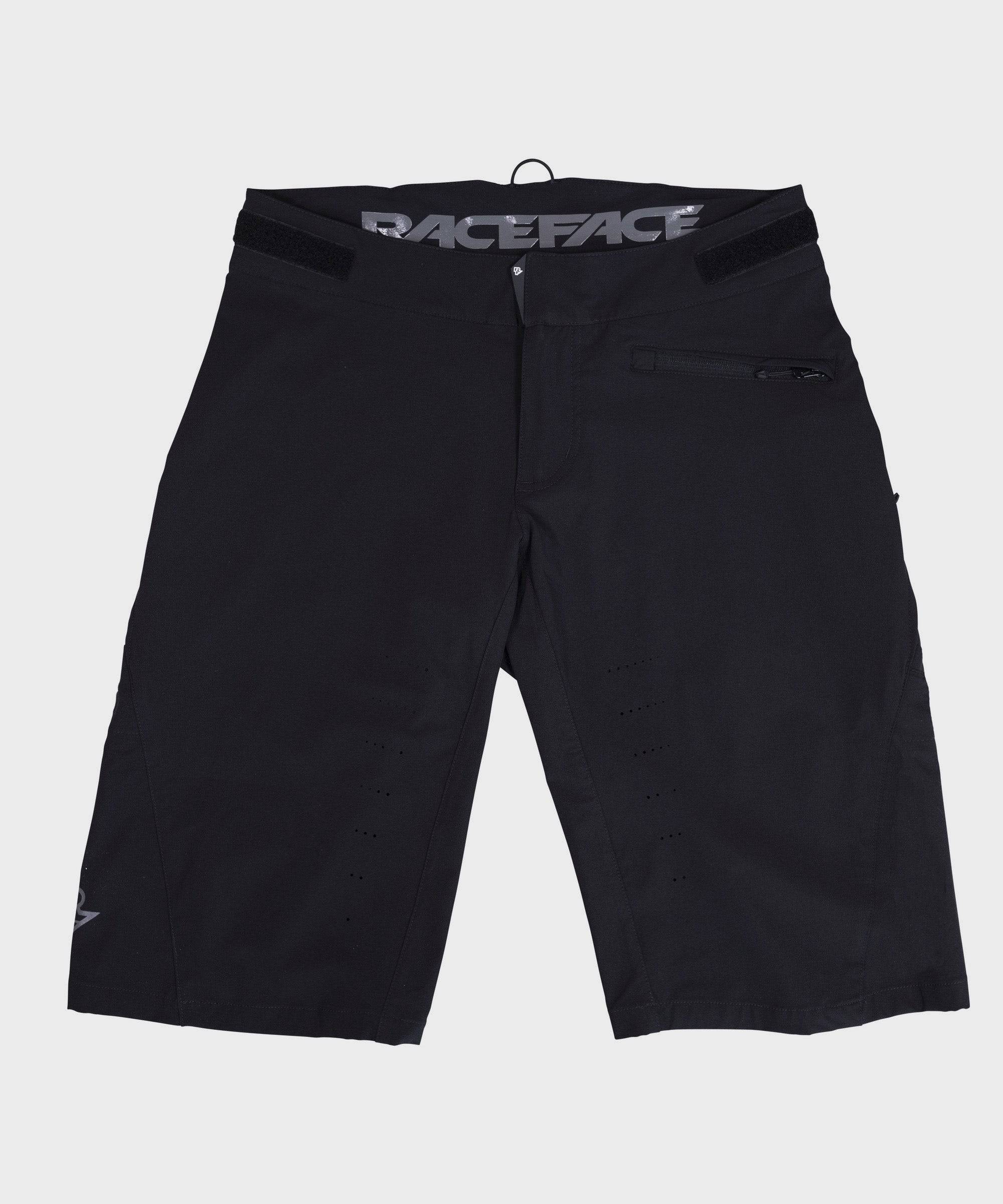 Race Face Indy Women's All-Mountain Shorts with venting and adjustable waistband, designed for active cycling and outdoor wear.