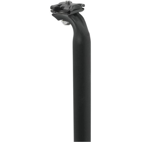 M Part off-set 2-bolt bike seatpost clamp in satin black, designed for 30.9mm diameter seatposts, 350mm length.