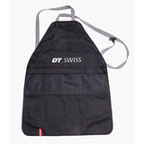 DT Swiss professional workshop apron with multiple pockets and phone pouch, durable and practical for bike maintenance tasks.