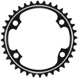 Shimano Dura-Ace FC-R9100 36-tooth inner chainring for 11-speed 52/36T crankset, close-up view of black bike component.