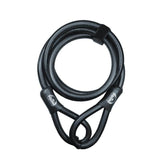 Squire 12mm security cable lock with durable, anti-cut design for bikes and gates, shown coiled with sturdy metal construction.