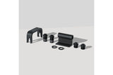 Delta Thru-Axle Hitch Pro black accessory with roof rack adapter, compatible with 12mm and 15mm axles.