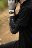 Madison Flux Ultra Light Level 1 RHEON mountain bike elbow pad set with adjustable straps and protective padding.