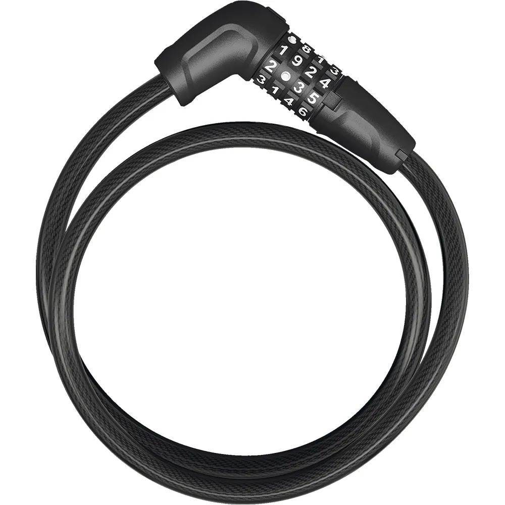 ABUS 5410C/85 BK Numerino plastic-coated bike security cable with lock for bicycle security and accessories.