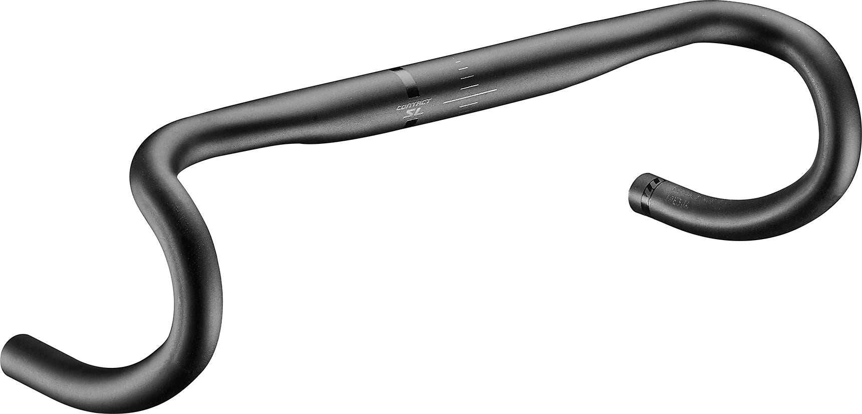 Giant Contact SL road handlebar with dual radius drop and clip-on compatibility, showing sleek aerodynamic design and ergonomic grips.