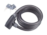 BBB BBL-31 PowerSafe Lock bike cable lock with 12mm diameter and three keys, shown coiled with secure locking mechanism.