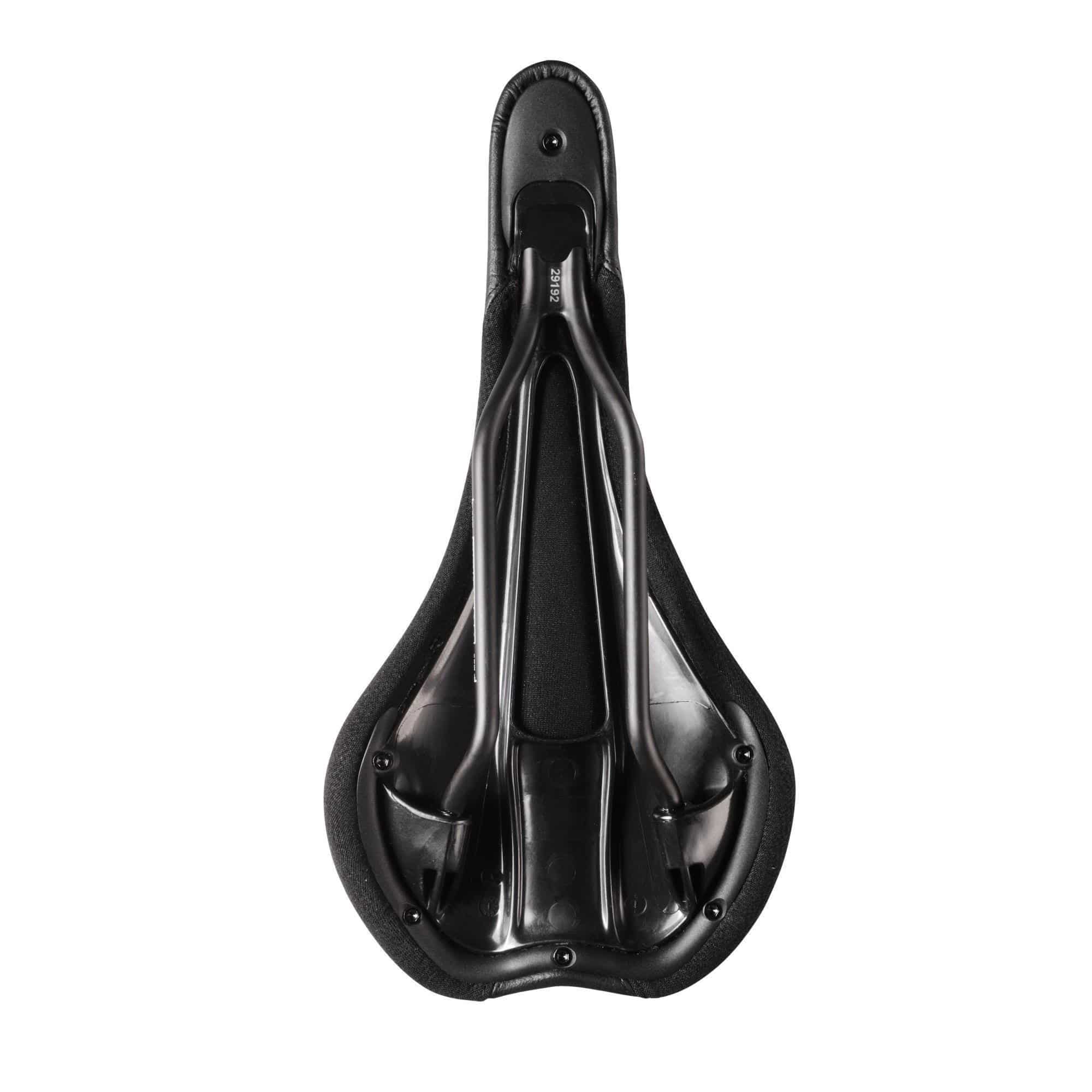 Black SDG Circuit Mountain Bike Saddle, durable MTB seat with ergonomic design for mountain biking comfort.