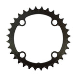 FSA alloy MTB 2x10 chainring, black CNC machined 4-bolt 32-tooth bike component with detailed teeth and mounting holes.