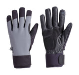 BBB ColdShield winter cycling gloves in black with reflective details, waterproof fabric, touchscreen-friendly fingertips.