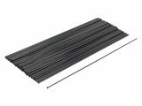 Black Bontrager 14 gauge nail-head spokes, 310mm length, for wheel repair, shown in a box of 100 components.