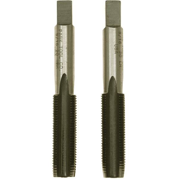 Park Tool TAP-6 pedal tap set for 9/16 inch left and right hand threads, workshop repair tool for bicycle pedal threading.