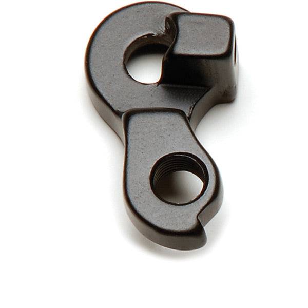 Wheels Manufacturing CNC machined replaceable derailleur hanger dropout for bicycle components, showing detailed metal craftsmanship.