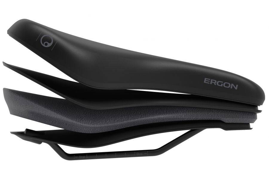 Ergon SC Core Prime men's ergonomic city bike saddle with cushioned seat and supportive design for comfortable cycling.