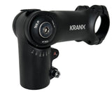 KranX 31.8mm adjustable high mount bike stem in black with 90mm length, designed for handlebar control and bike component upgrades.