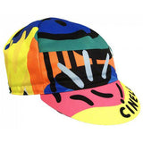 Cinelli Tarsila Schubert Deep Love Dive Cap cycling headwear with artistic Italian design, featuring vibrant colors and lightweight fabric.