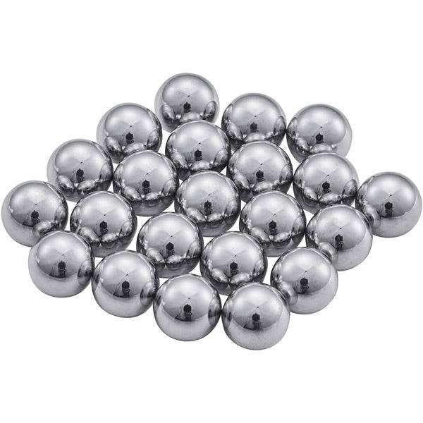 Shimano stainless steel 3/16 inch ball bearings pack of 22 for bike hubs, showing shiny metal components in a sealed package.