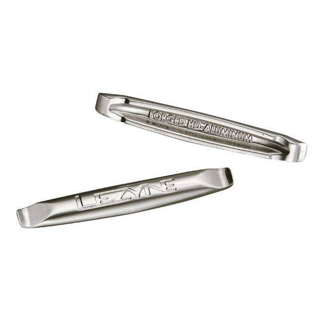 Lezyne Alloy Tyre Lever Pair for bike tire repair, featuring durable, ergonomic design, ideal for workshop use.