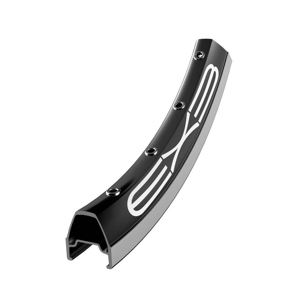 Halo Ex-3 20x13/8" road bike rim with semi-aero box section, smooth or CNC sidewall, shown in a detailed render image.