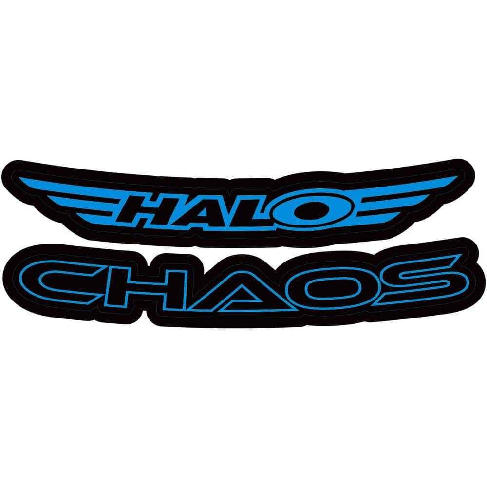 Blue Halo Chaos Rim Decals sticker for Halo Chaos wheels, vibrant custom wheel component for gaming or car customization.