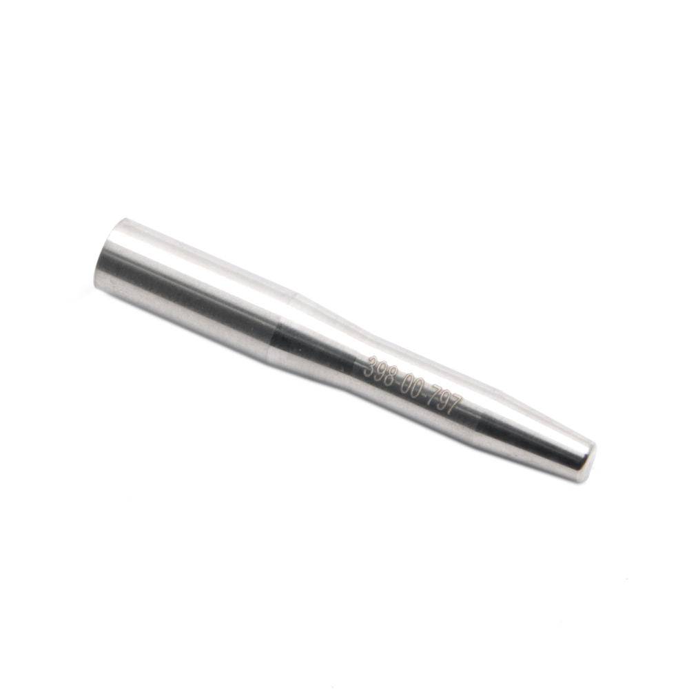 Fox Shock Float X2 steel shaft bullet tool for rear shock maintenance, showing the precision component in close-up view.