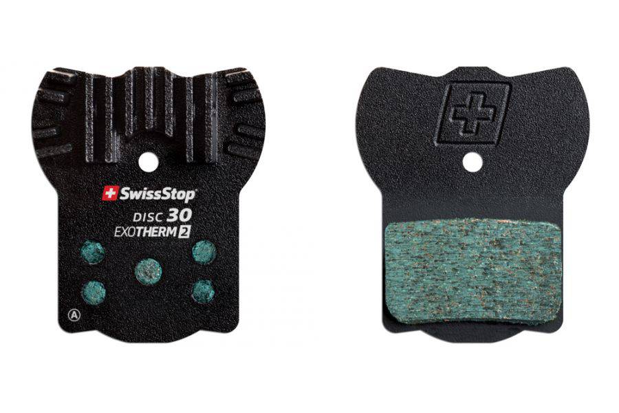 SwissStop EXOtherm 2 disc brake pads for Magura and Campagnolo EKAR, showing the high-performance brake pad components.