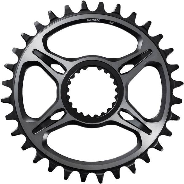 Shimano XTR SM-CRM95 12-speed 1X DCE single chainring for M9100/20/30 cranksets, shown with black finish and gear teeth.