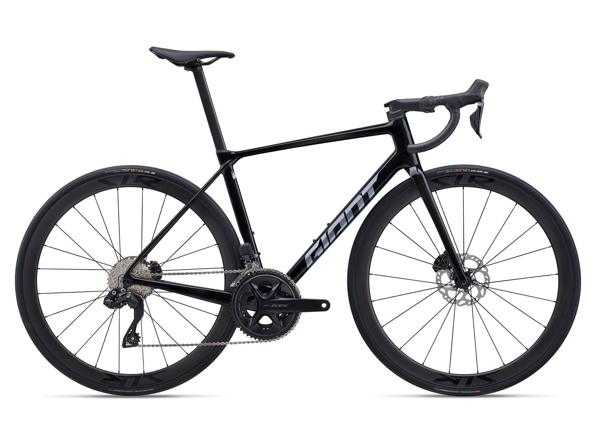Giant TCR Advanced Pro 1 road bike with Shimano 105 Di2 electronic shifting, lightweight frame, and racing-ready design.