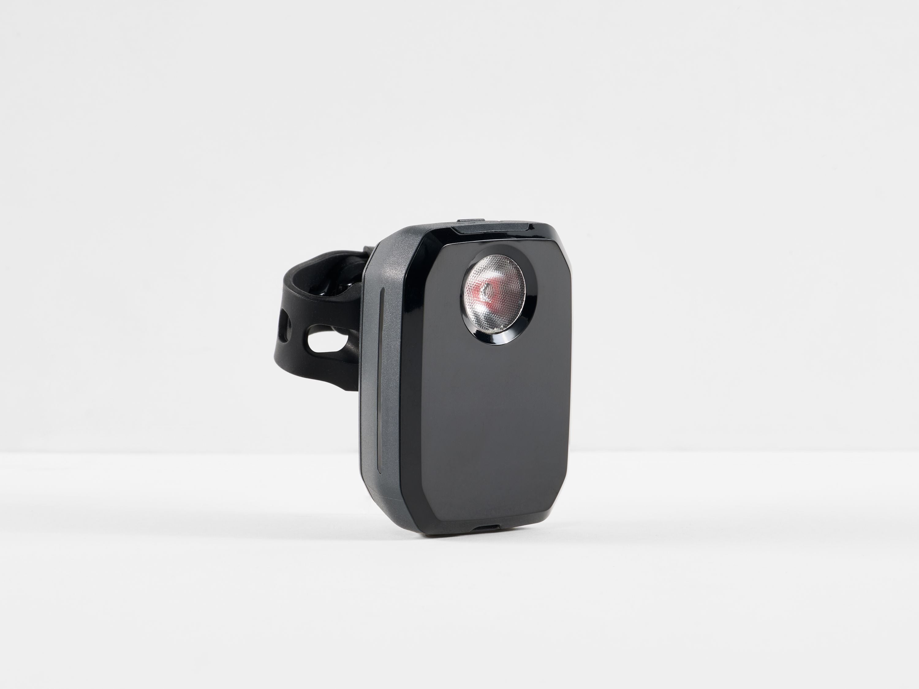 Black Trek CarBack Radar rear bike light with vehicle detection, mounted on a bike for increased visibility and safety.