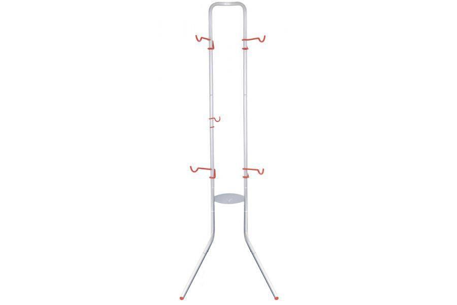 Delta Michelangelo Gravity Bike Rack in silver, adjustable 2-bike storage rack for secure and space-efficient bike organization.