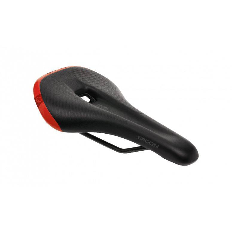 Ergon SM Pro Men mountain bike saddle with ergonomic design and pressure relief padding, ideal for mountain biking comfort.