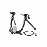 Minoura Mag Ride 60R indoor bike trainer with adjustable magnetic resistance in black, designed for indoor cycling workouts.