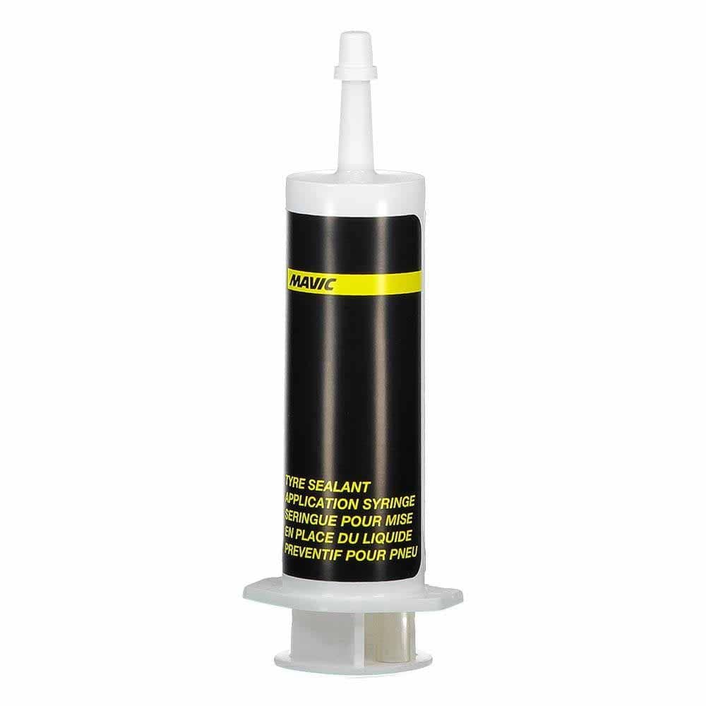 Mavic tubeless tyre sealant syringe for easy, mess-free application of Mavic tyre sealant in bicycle wheels.