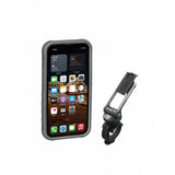 Topeak Ridecase for iPhone 13 Mini bike mount with protective case and adjustable viewing angle, designed for cycling accessories.