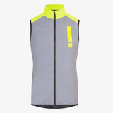 HUMP Men's Ultra Reflective Waterproof Cycling Gilet vest with high visibility, packable design, ideal for riding in low light conditions.