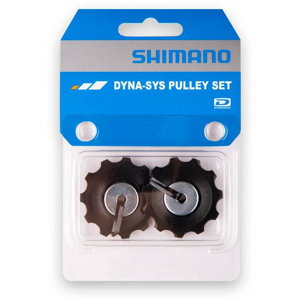 Shimano Deore RD-M593 SGS rear derailleur tension and guide pulley set mounted on bike component, showcasing durable Shimano quality.