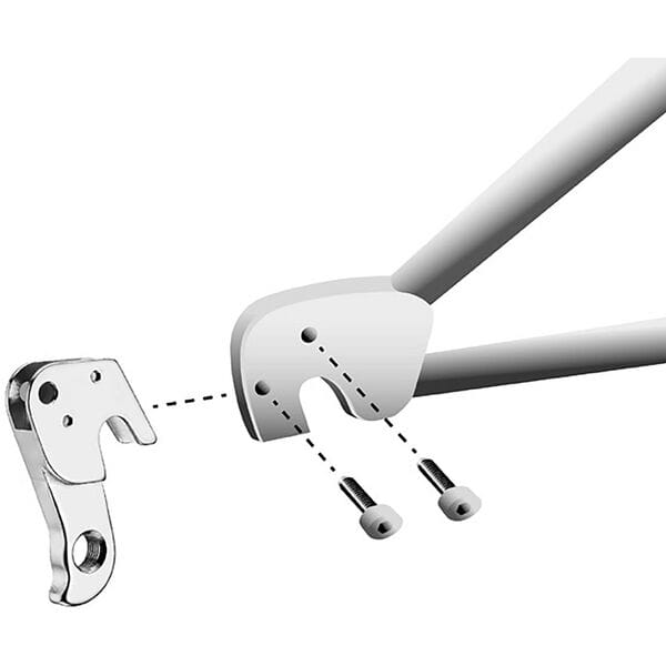 M Part gear hanger for Cannondale bikes, durable replacement component showing the metal gear hanger against a neutral background.