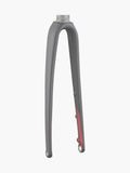 Trek Emonda SLR 7 road bike fork components with precise steering and control, shown in a close-up view.