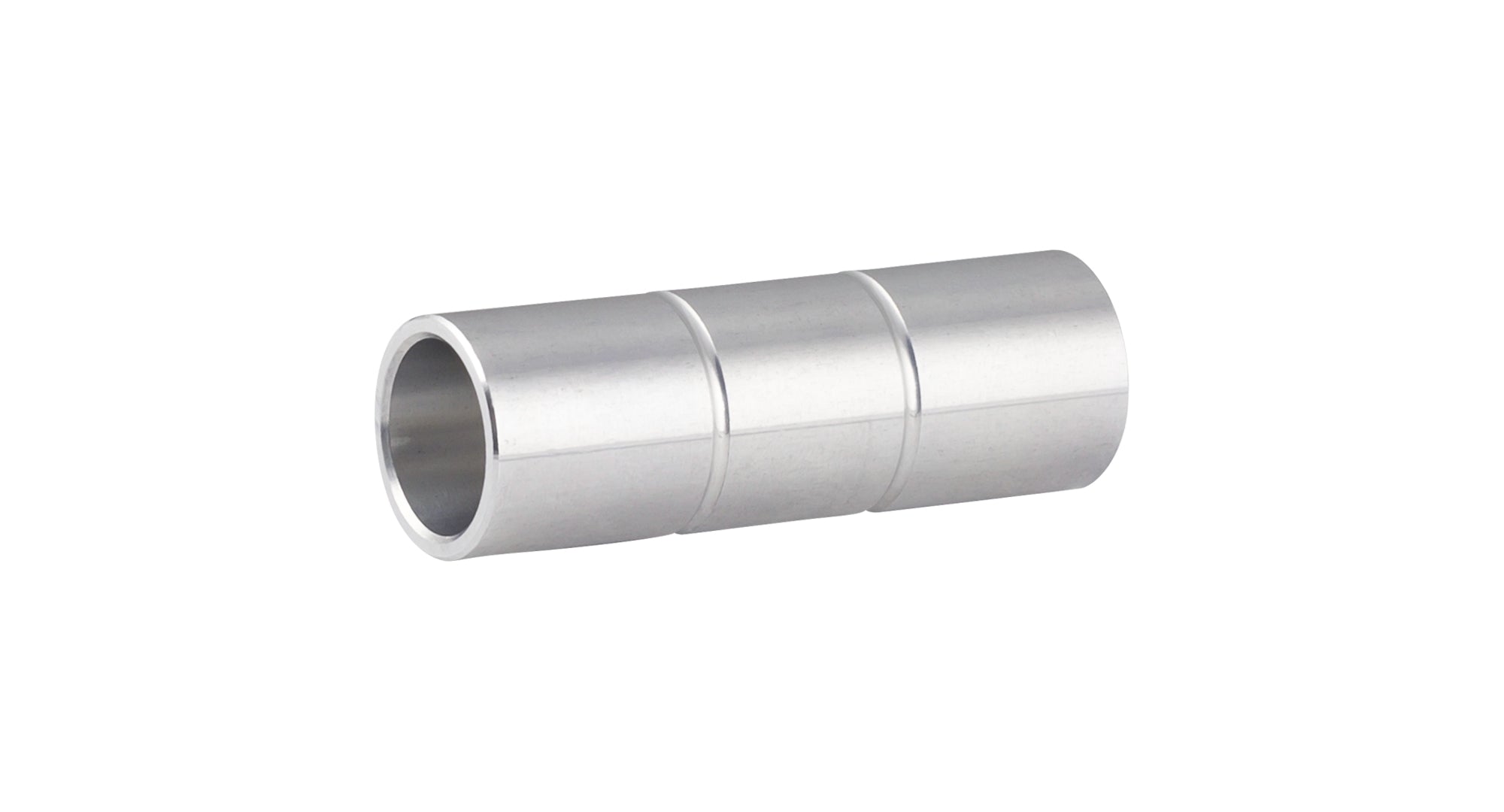 Silver Bontrager DT350 Road front hub bearing spacer, 2mm x 15mm, showing a close-up of the lightweight bicycle component.